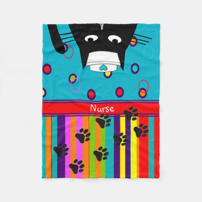 Nurse Cat Fleece Blanket Cat Nurse #14 (Framsidan)