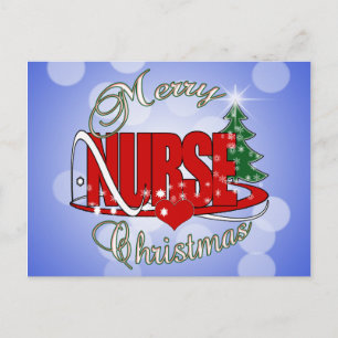 NURSE CHRISTMAS JULAFTON HELG VYKORT
