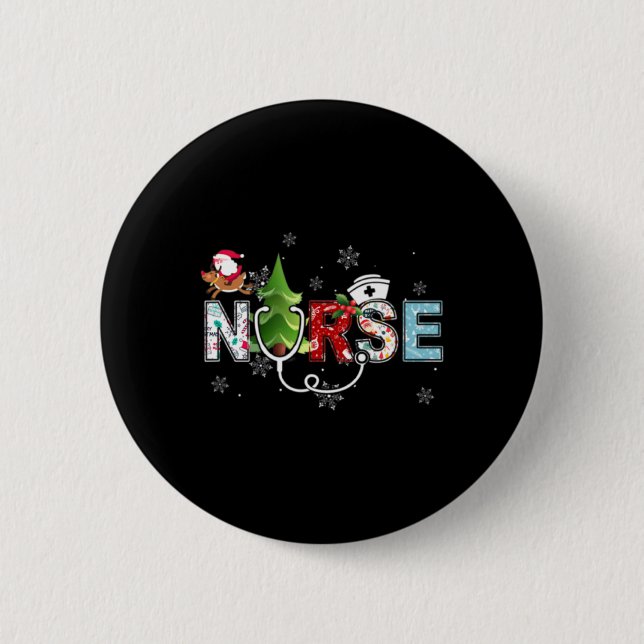 Nurse Christmas Stethoscope Nurses Xmas Pajamas Pj Knapp (Framsida)