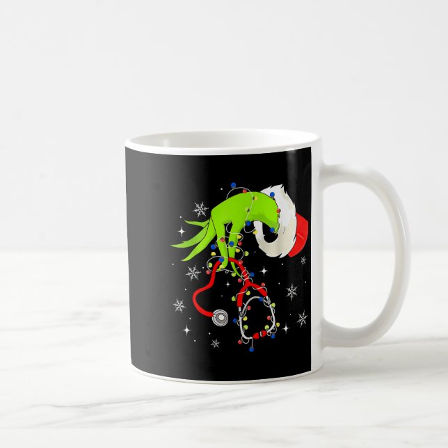 Nurse Christmas Stethoscope Nurses Xmas Pajamas Sa Kaffemugg (Höger)