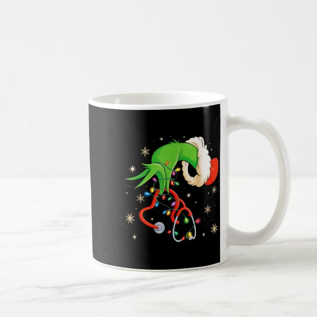 Nurse Christmas Stethoscope Nurses Xmas Santa Wome Kaffemugg (Höger)