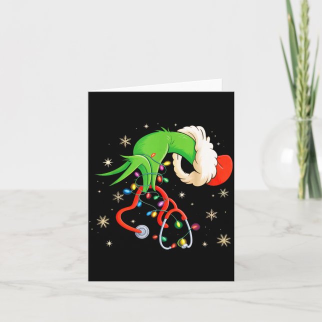 Nurse Christmas Stethoscope Nurses Xmas Santa Wome Kort (Framsida)