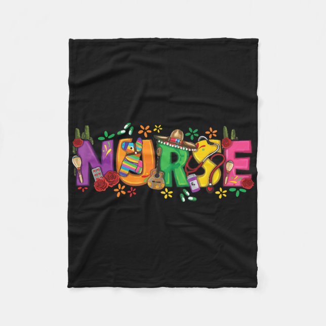 Nurse Cinco De Mayo Fiesta Mexican Nursing Taco Nu Fleecefilt (Framsidan)