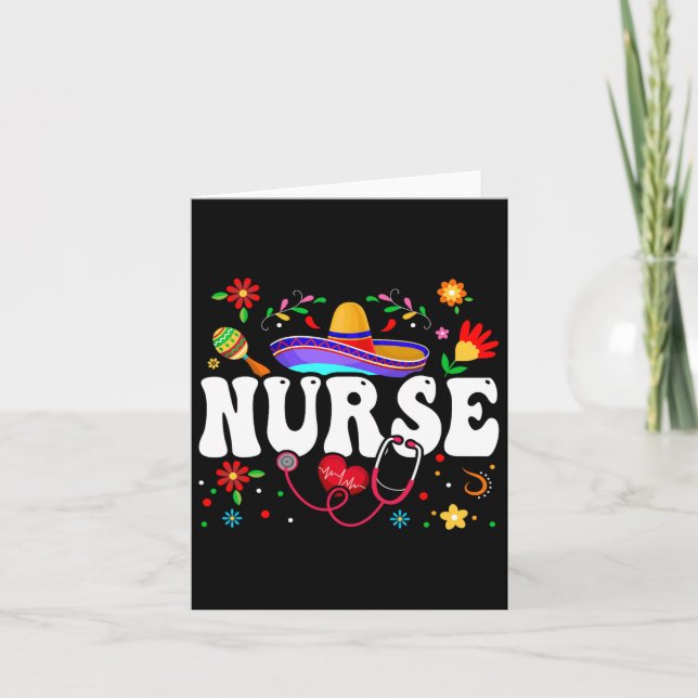 Nurse Cinco De Mayo Mexican Kort (Framsida)