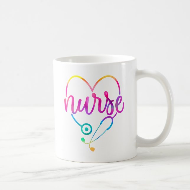 Nurse Colorful Stethoscope Kaffemugg (Höger)