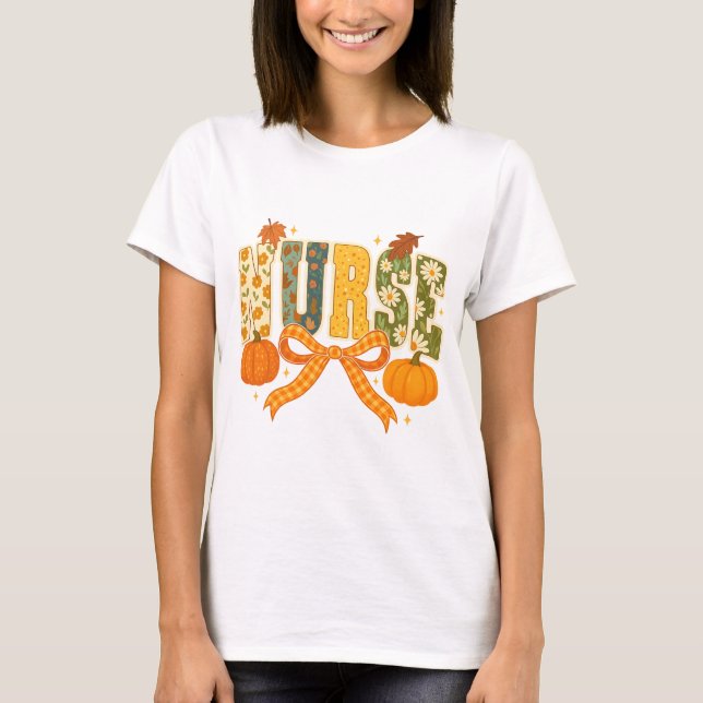 Nurse coquette fall｜nurse pumpkin png｜nurse fall t shirt (Framsida)