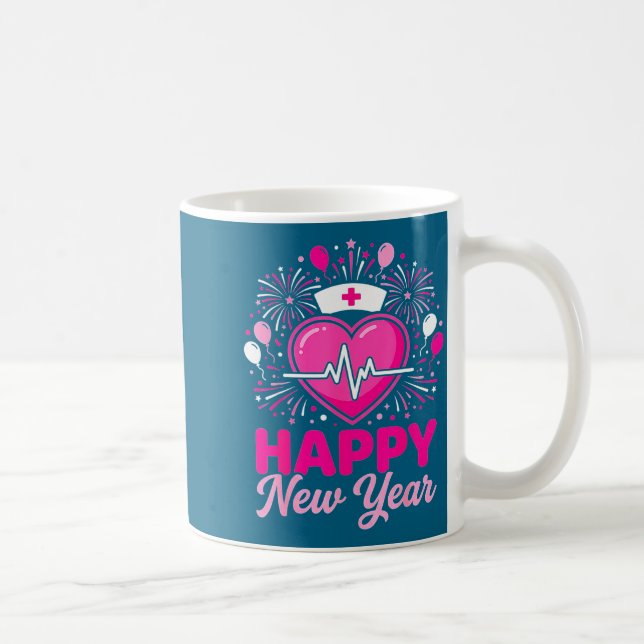 Nurse Crew Heartbeat Nye Countdown Party Year Happ Kaffemugg (Höger)