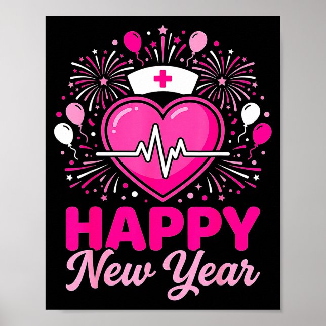 Nurse Crew Heartbeat Nye Countdown Party Year Happ Poster (Framsidan)