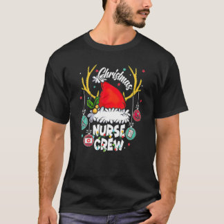 Nurse Crew jultomten Hat Reindeer Funny Wome T Shirt