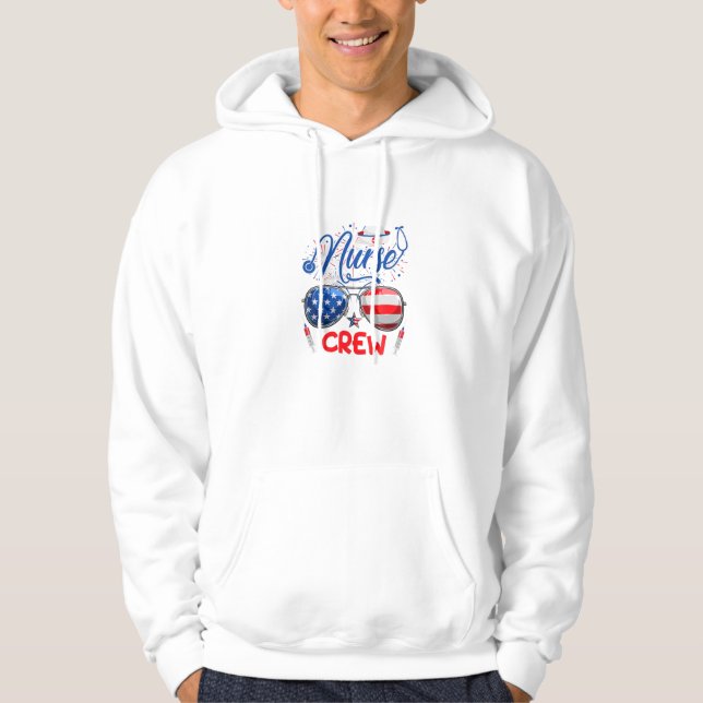 Nurse Crew Stethoscope American Hoodie (Framsida)