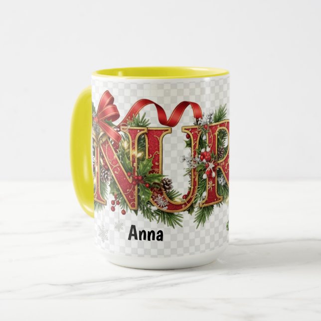 Nurse - Cute Festive Elegant Professionals Mug Mugg (Framsida vänster)