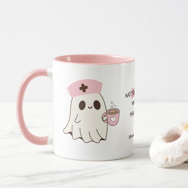 Nurse Cute Ghost Halloween Mugg - 11oz (Med munk)