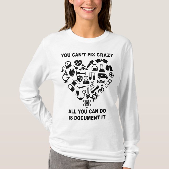 Nurse Cute Heart Nurse Funny T-shirt (Framsida)