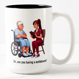 Nurse Dealing With Self Entitled Elderly Patient Två-Tonad Mugg