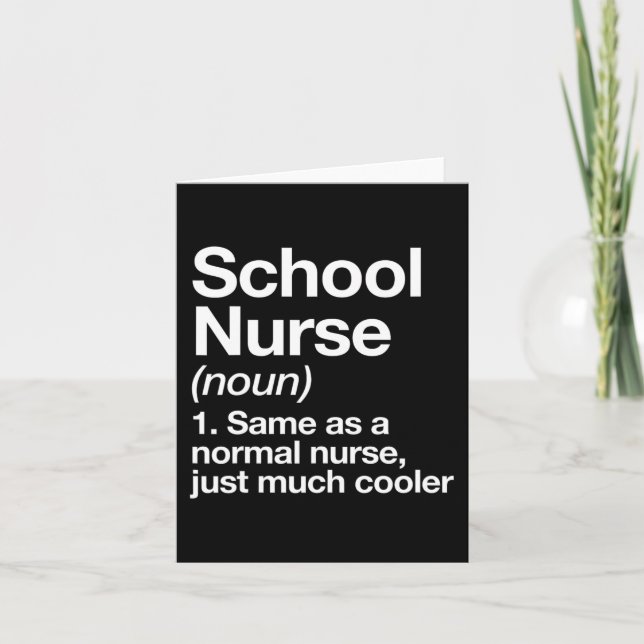 Nurse Definition Funny Back to school Första dagen Kort (Framsida)