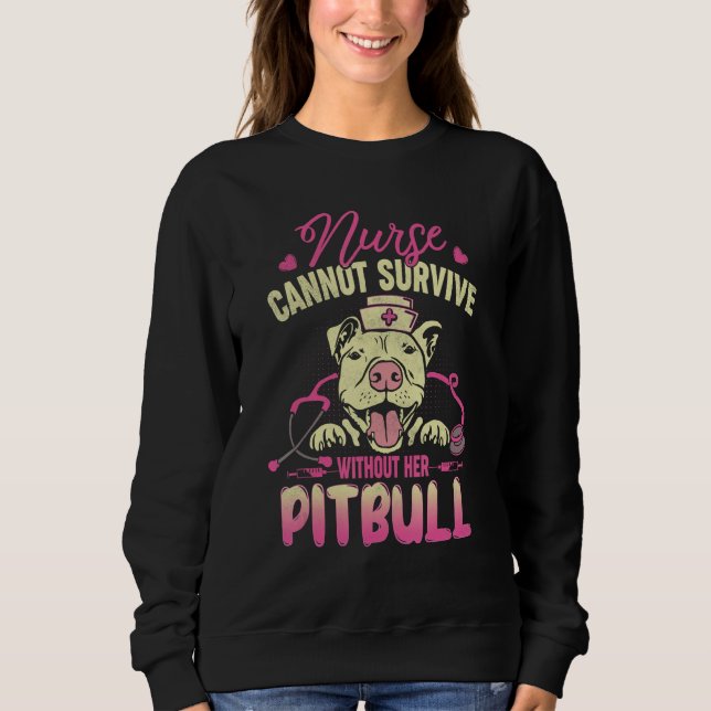 Nurse Dog Mom  Pitbull Nursing  For Women T Shirt (Framsida)