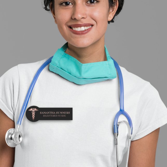 Nurse Doktor Caduceus Medical Ro Guld Namnbricka (Skapare uppladdad)