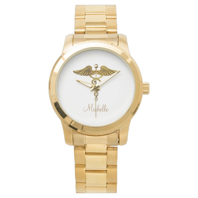 Nurse Doktor Medical Caduceus Armbandsur (Framsida)