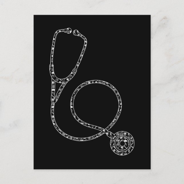 Nurse Doktor Stethoscope Vykort (Framsida)