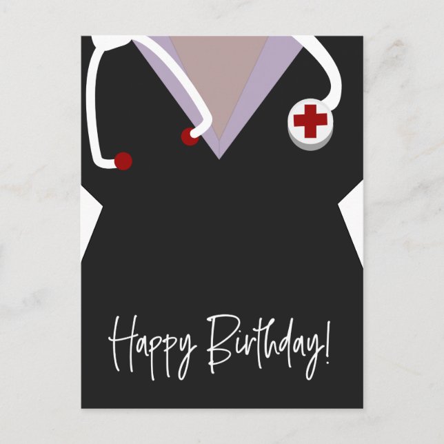Nurse Doktor Vet Character Uniform Birthday Vykort (Framsida)