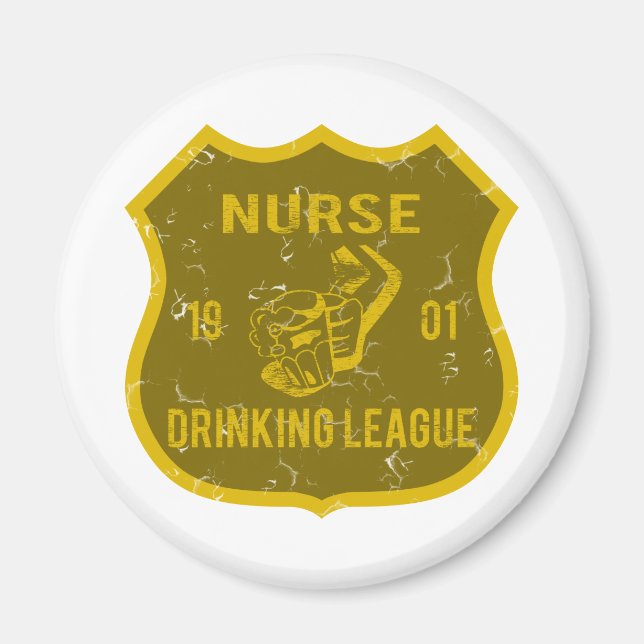 Nurse Drinking League Magnet (Framsidan)