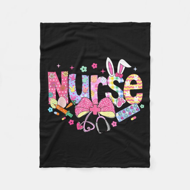 Nurse Easter Day Cute Coquette Stethoscope Nursing Fleecefilt (Framsidan)
