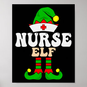 Nurse Elf Julafton Matching Family Group - Jurspar Poster