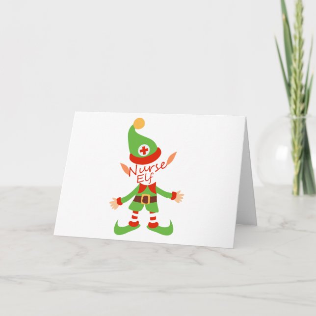 Nurse Elf-julklappgåvor Helgkort (Framsida)