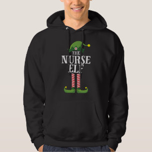 Nurse Elf Matching Familjejul Party Pajama Hoodie