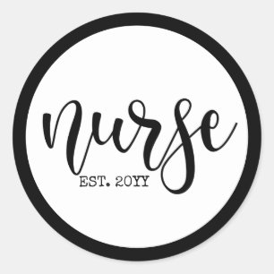 Nurse Est Anpassningsbar År Student Nurse RN stude Runt Klistermärke