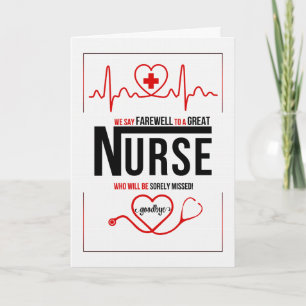Nurse Farewell eller Bra Adjö Red and White Kort