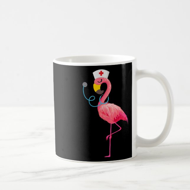 Nurse Flamingo - Funny Flamingo Älskare Kaffemugg (Höger)