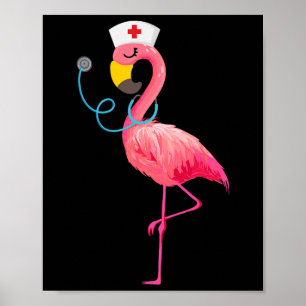 Nurse Flamingo - Funny Flamingo Älskare Poster