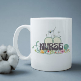 Nurse Floral Garden Your Name Kaffemugg