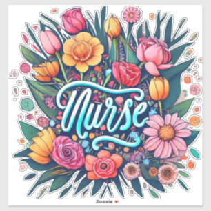 Nurse Flowers Nurse Klistermärken