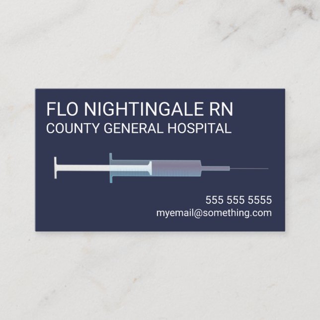 Nurse Flu Shot Blue Visitkort (Framsida)