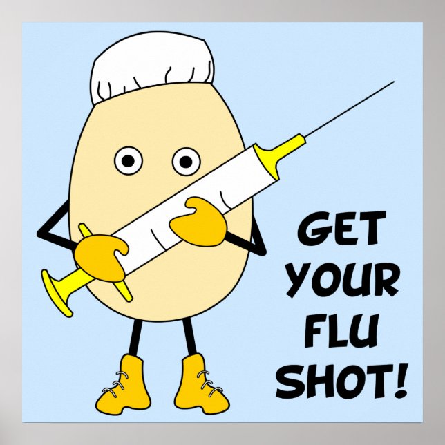 Nurse Flu Shot Egghead Poster (Framsidan)