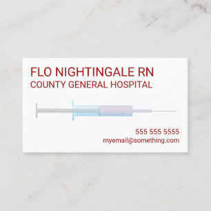 Nurse Flu Shot White Visitkort