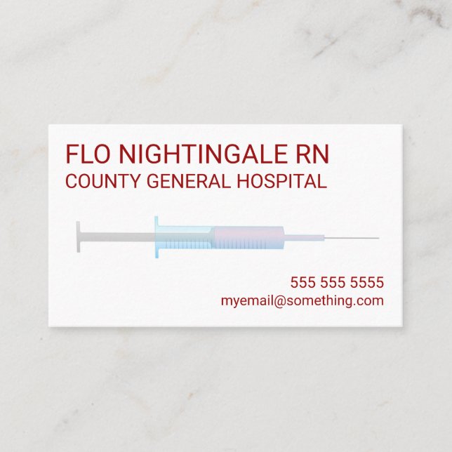 Nurse Flu Shot White Visitkort (Framsida)
