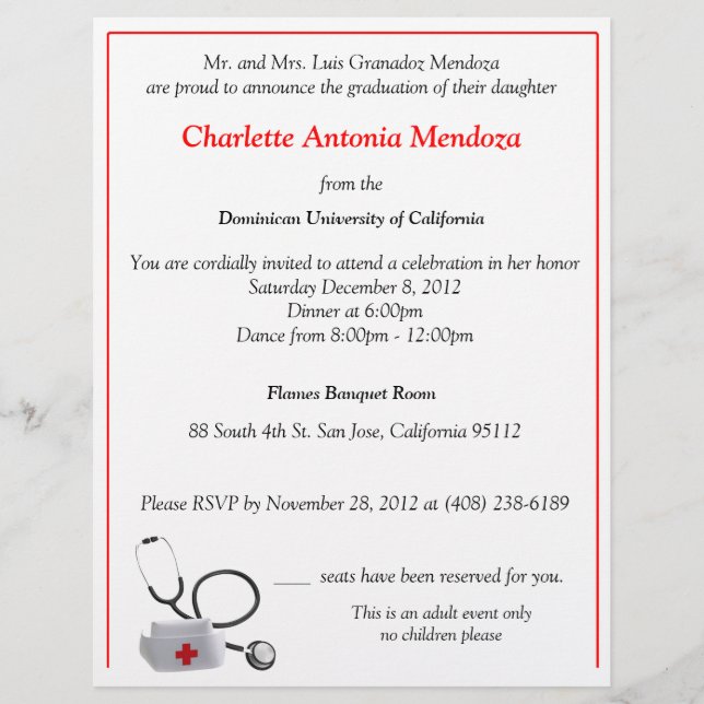 Nurse Flyer Inbjudan (Framsida)