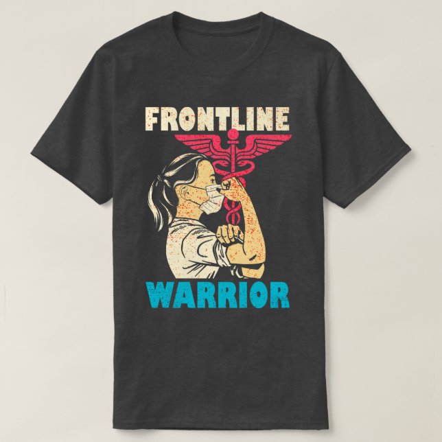 Nurse Frontline Warrior T Shirt (Design framsida)
