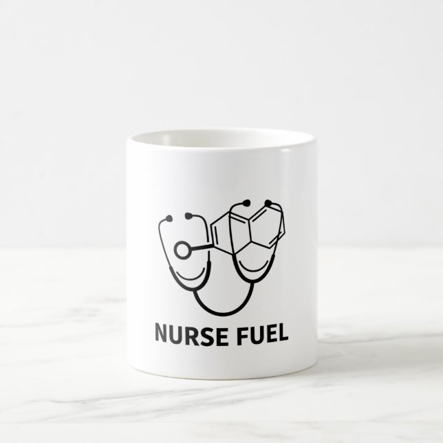 Nurse Fuel Caffeine Molecule Stethoscope Minimalis Kaffemugg (Center)
