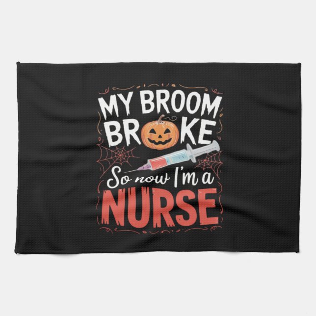 Nurse Funny Halloween Nursing Essential T-Shirt_1 Kökshandduk (Horisontell)
