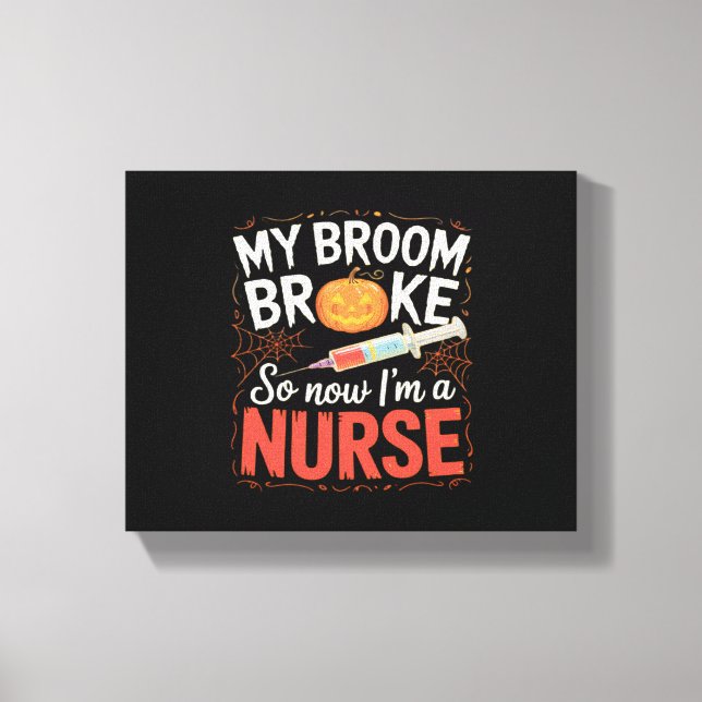 Nurse Funny Halloween Nursing Essential T-Shirt Canvastryck (Framsida)