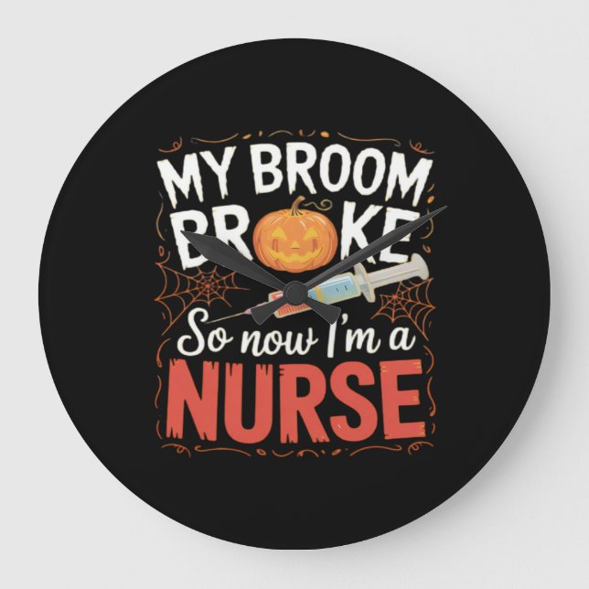 Nurse Funny Halloween Nursing Essential T-Shirt Stor Klocka (Framsida)