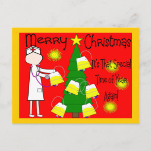 Nurse Funny och Twisted jul Humor Helg Vykort
