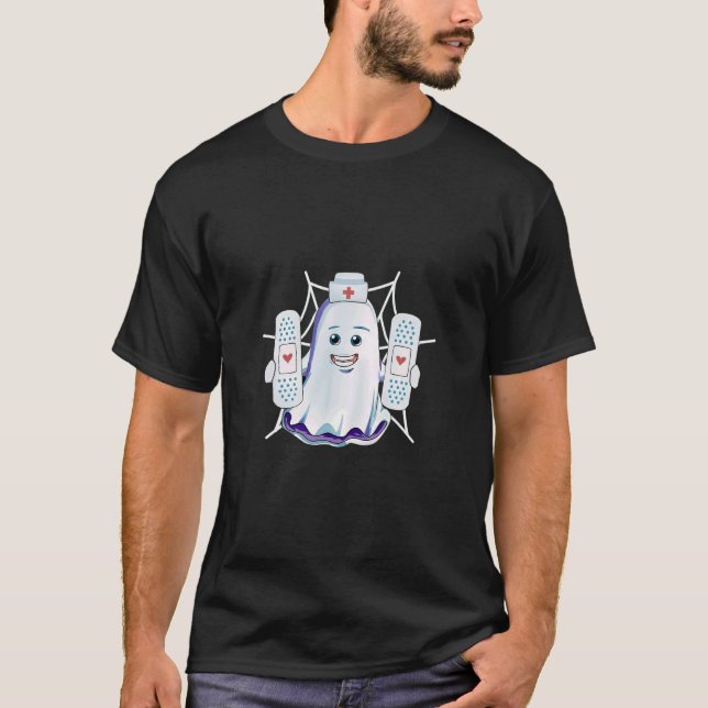 Nurse Ghost Halloween Costume for Nurses Women Rn T Shirt (Framsida)