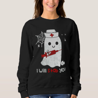 Nurse Ghost I Will Stab You   Halloween T Shirt