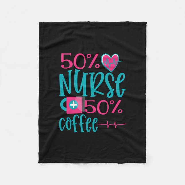 Nurse Gift | 50 sjuksköterska 50 Kaffe Fleecefilt (Framsidan)