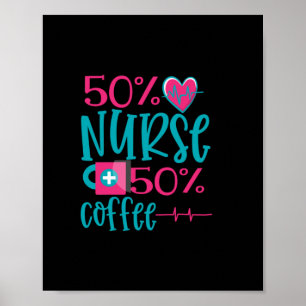 Nurse Gift   50 sjuksköterska 50 Kaffe Poster